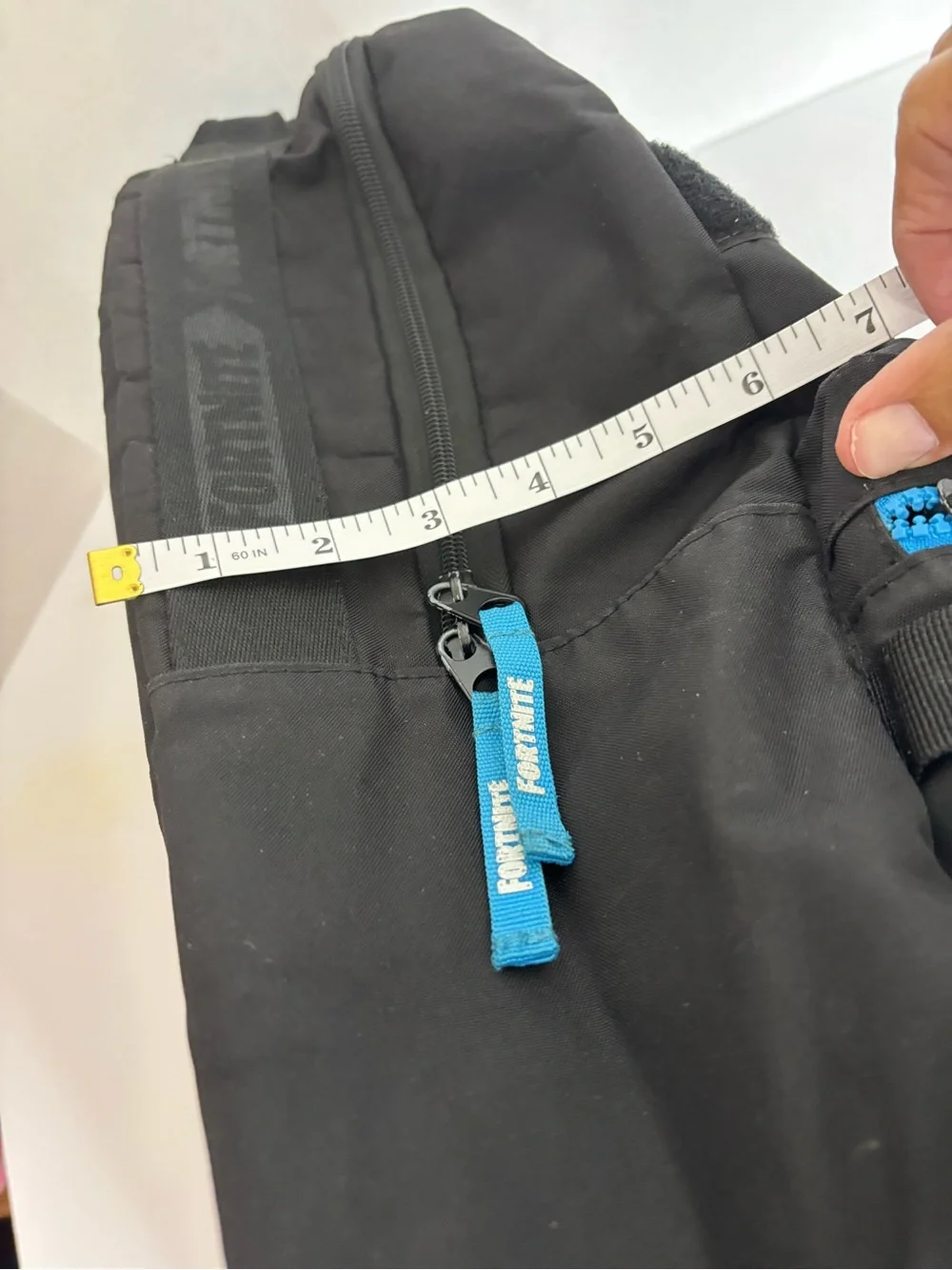Fortnight Black Backpack with Blue Trim